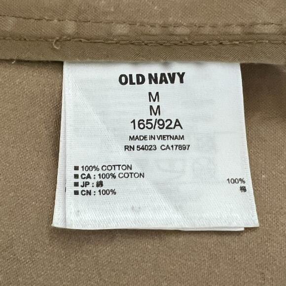 Old Navy Jacket Womens Size Medium Beige Military Cotton Zip Pockets Vintage - Picture 6 of 9